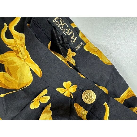 VTG Escada Set Blouse Wrap Skirt Silk Animals Lucky Sz 40/42 Rare Lucky - Picture 10 of 13